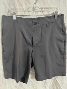 PGA Tour Men's Charcoal Flat-Front Performance Shorts